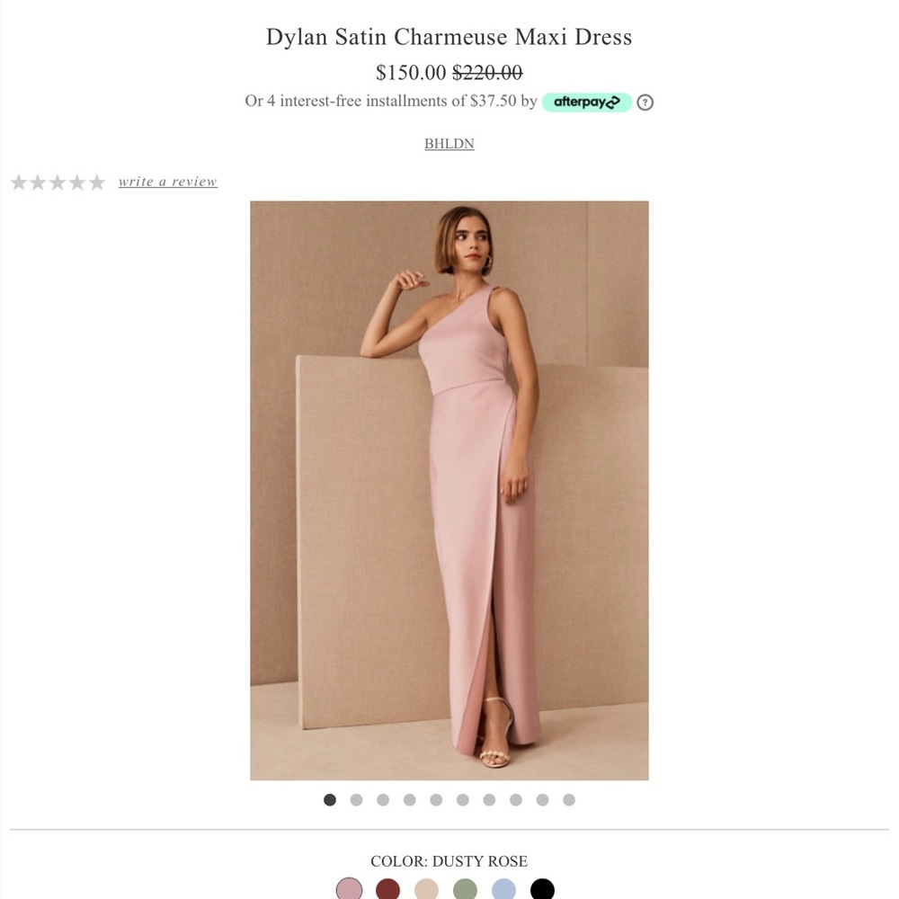 Size 6 BHLDN Dylan Satin Charmeuse Maxi Dress
